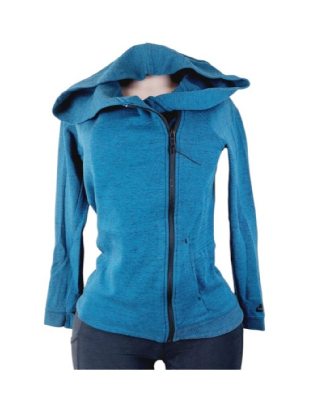 Nike Women's Blue Tech Fleece Heavy Weight Casual Full-Zip Hoodie Size XS